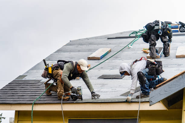 Professional Gutter Installation technician working in Williamstown, NY